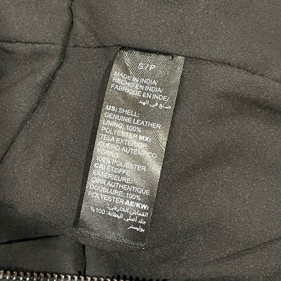 WHBM Gold Studded Black Leather Jacket Size Small - Picture 9 of 9